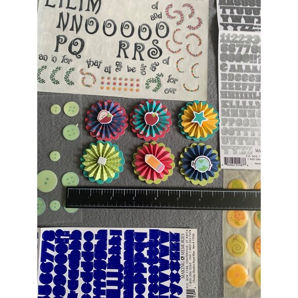 Scrapbooking & Craft Supplies Bundle: Stickers Buttons Templates & Embellishment - Picture 4 of 11